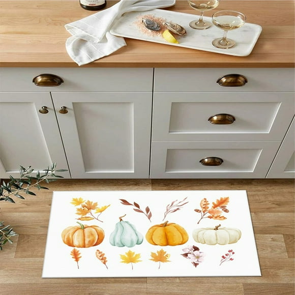 Dvkptbk Christmas Door Mat Halloween Thanksgiving Pumpkins Doormat Rug - Non-Slip Entrance Doormat Rug Indoor for Home/Bathroom/Kitchen/Bedroom, Large 47X17.7 Inch Christmas Decorations on Clearance