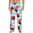thumbnail image 2 of Goofa Flowers and Lady Bugs Printed Soft Pajama Pants for Men, Wide Leg Comfy Casual Lounge Yoga Pants-Small, 2 of 9