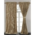 thumbnail image 2 of Chezmoi Collection Lux Tan Crushed Velvet Curtains 2 Panel Set, Room Darkening Luxury Distressed Velvet Rod Pocket Window Drapes for Living Room Bedroom 50" W x 72" L, 2 of 9