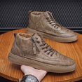 thumbnail image 5 of NOKIO Men's Fashion B𝗈𝗈𝑡𝑠 with Side Zipper , Comfy Outdoor D𝗋essy L𝗈afers Versatile So𝗅id Color Flat Shoes Casual Lightweight Non-S𝗅ip Elastie 𝖫a𝖼e Up Sneakers, 5 of 8