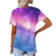 thumbnail image 5 of Fiudx Liquidación de Ahorros de Verano Camiseta de Manga Corta con Cuello En V Astral y Estampado de Galaxia Informal a La Moda para Mujer, 5 of 5