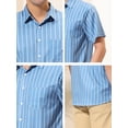 thumbnail image 6 of MODA NOVA Big & Tall Men's Summer Striped Shirts Short Sleeves Button Down Beach Shirt, 6 of 6