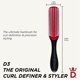 thumbnail image 2 of YBQF Curly Hair Brush D3 (Black & Red) 7 Row Styling Brush for Detangling, Separating, Shaping and Defining Curls - For Women and Men, 2 of 5