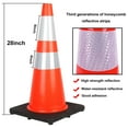thumbnail image 4 of Reliancer 6PCS 28" Traffic Cones - PVC Safety Road Parking Cones with Black Weighted Base, 2 Reflective Collars - Fluorescent Orange Hazard Cones - Construction Cones for Traffic, Home Improvement, 4 of 8