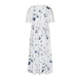 thumbnail image 4 of Vestido Corto para Mujeres Verano, Moda Flor Impresión Cuello en V Ondulado Encaje Cintura Empalme para Ocasional Y Fiesta, 4 of 6