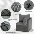 thumbnail image 6 of Phonjoroo Outdoor Patio Furniture Set with Fire Pit Table, 8 Pieces Wicker Patio Sectional Furniture, Patio Conversation Couch Seating & 42" Fire Pit, 6 of 10