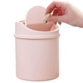 thumbnail image 1 of LAICAIW Desktop Mini Trash Can, Desk Bin with Lid, Countertop Trash Can, Portable Small Dustbin, Mini Desktop Trash Bin, Small Trash Can with Lid, Modern Desk Waste Bin for Bathroom Vanity, Desktop,, 1 of 7
