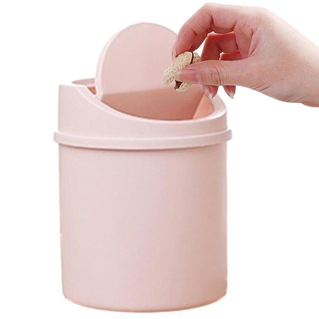 LAICAIW Desktop Mini Trash Can, Desk Bin with Lid, Countertop Trash Can, Portable Small Dustbin, Mini Desktop Trash Bin, Small Trash Can with Lid, Modern Desk Waste Bin for Bathroom Vanity, Desktop,