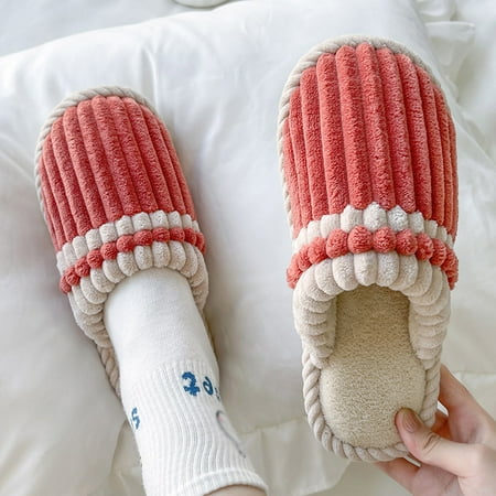 

Gubotare Womens House Slippers Women s and Men s Memory Foam Slippers Casual House Shoes Red 6