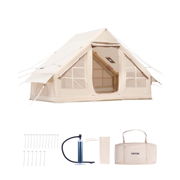 VEVOR Tente Gonflable pour Camping 3-5 Personnes Tente de Glamping avec Pompe Installation Facile