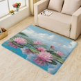 thumbnail image 2 of Lotus Flower Area Rug - 4x5 Rug - Lotus Flower Rug - Pink Floral Area Rug - Lotus Pond Rugs - Girls Carpet, 2 of 7