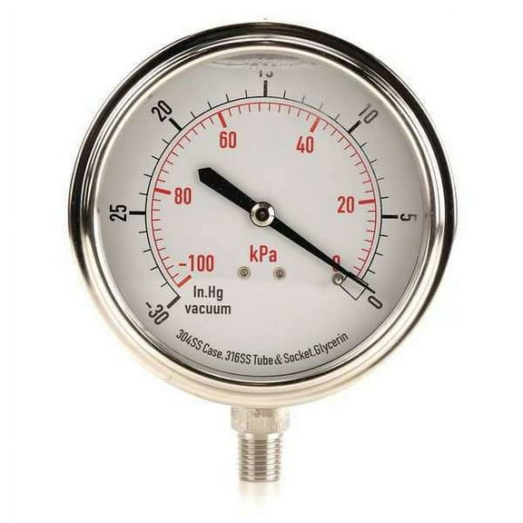 Manufacturer Varies Vacuum Gauge,Liquid Filled,3-1/2 In 4CFJ5
