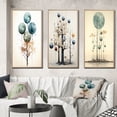 thumbnail image 1 of Designart "Vintage Illustration Geometric Tree of Wisdom III" Modern Geometric Framed Wall Art Set Of 3 - Blue Abstract Frame Canvas Set For Living Room Decor, 1 of 6