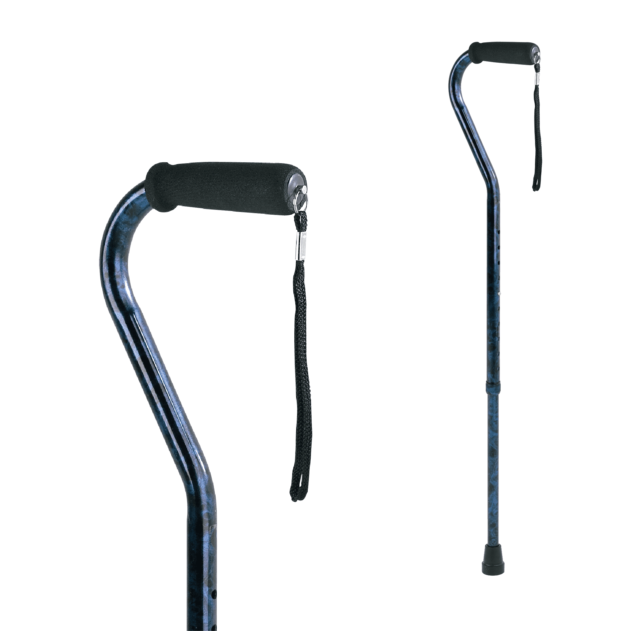 (2 pack) Carex Offset Adjustable Designer Walking Cane, Blue