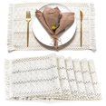 thumbnail image 1 of Manteles Individuales para Mesa, 6pcs Manteles Individuales Trenzados Rectángulo, 100% Algodón, Tapetes para Mesa de Comedor, Lavables y Fácil Limpiar, 1 of 8