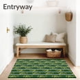 thumbnail image 3 of ODIKA 2'x3' Machine Washable Non-Slip Area Rug, Whimsical Cane Stripes with Twinkling Starbursts and Curly Ribbons High Traffic Rug, Green, 625441, 3 of 7