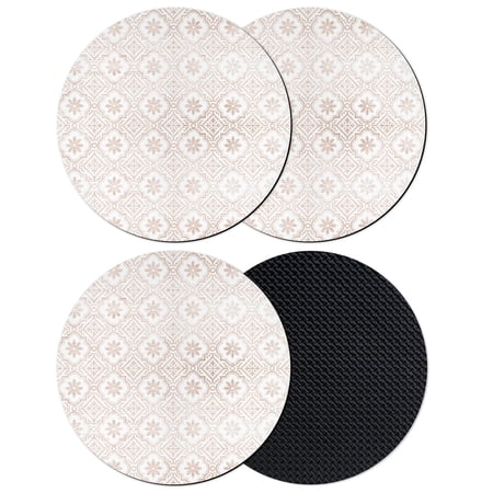 Terracotta Petals Coasters Set of 4 Absorbent Coasters for Drinks Abstract Floral Grids Boho Mediterranean Coaster for Desk Coffee Table Protection Home Decor House Warming Gifts 4