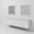thumbnail image 6 of Castor 84 in W White Double Bath Vanity, Carrara Marble Top, and 36 in Mirrors, 6 of 10