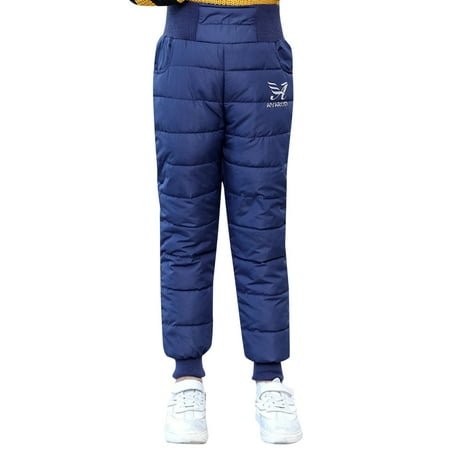 

KDFJPTH Little Girls Boys Snow Pants Thick Winter Warm Lined Kids Pants Girl Activewear Clothes Snow Wear Outfits Youth Yoga Pants Toddler Pants with Knee Pads