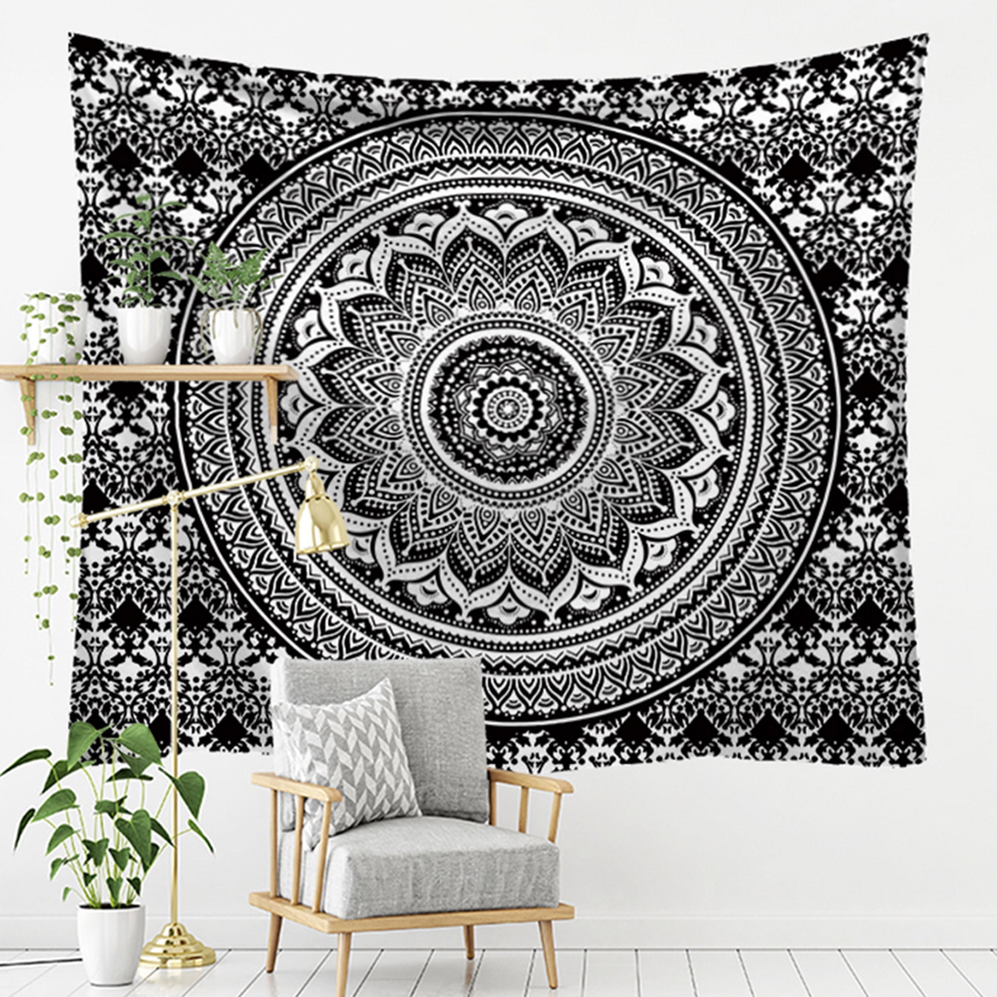 Tapestry Flower Wall Hanging Bohemian Throw Blankets for Home Living Rom Decor 