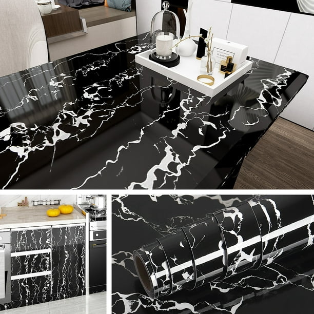 Livelynine Black Marble Contact Paper, Diy Black Marble Countertops