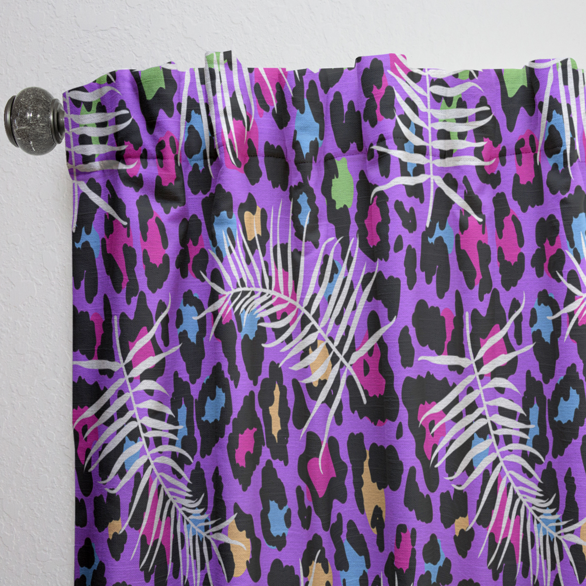 Designart 'Leopard Fur Safari Pattern V' Mid-Century Modern Curtain Panel