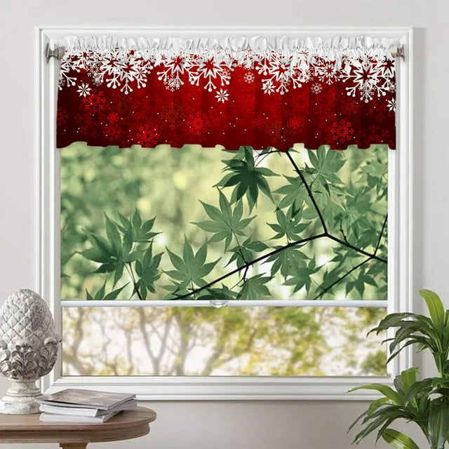 Christmas Window Curtain | Festive Holiday Drapery | Polyester Decorative Window Treatment | Christmas Scene Decor for Home Window | Holiday Room Decoration