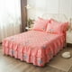 thumbnail image 5 of Juego de falda de cama de 3 piezas, Funda de colchón de encaje de doble capa de Color sólido, ropa de cama, Sábana ajustable, textil para el hogar de tamaño doble individual, 5 of 5