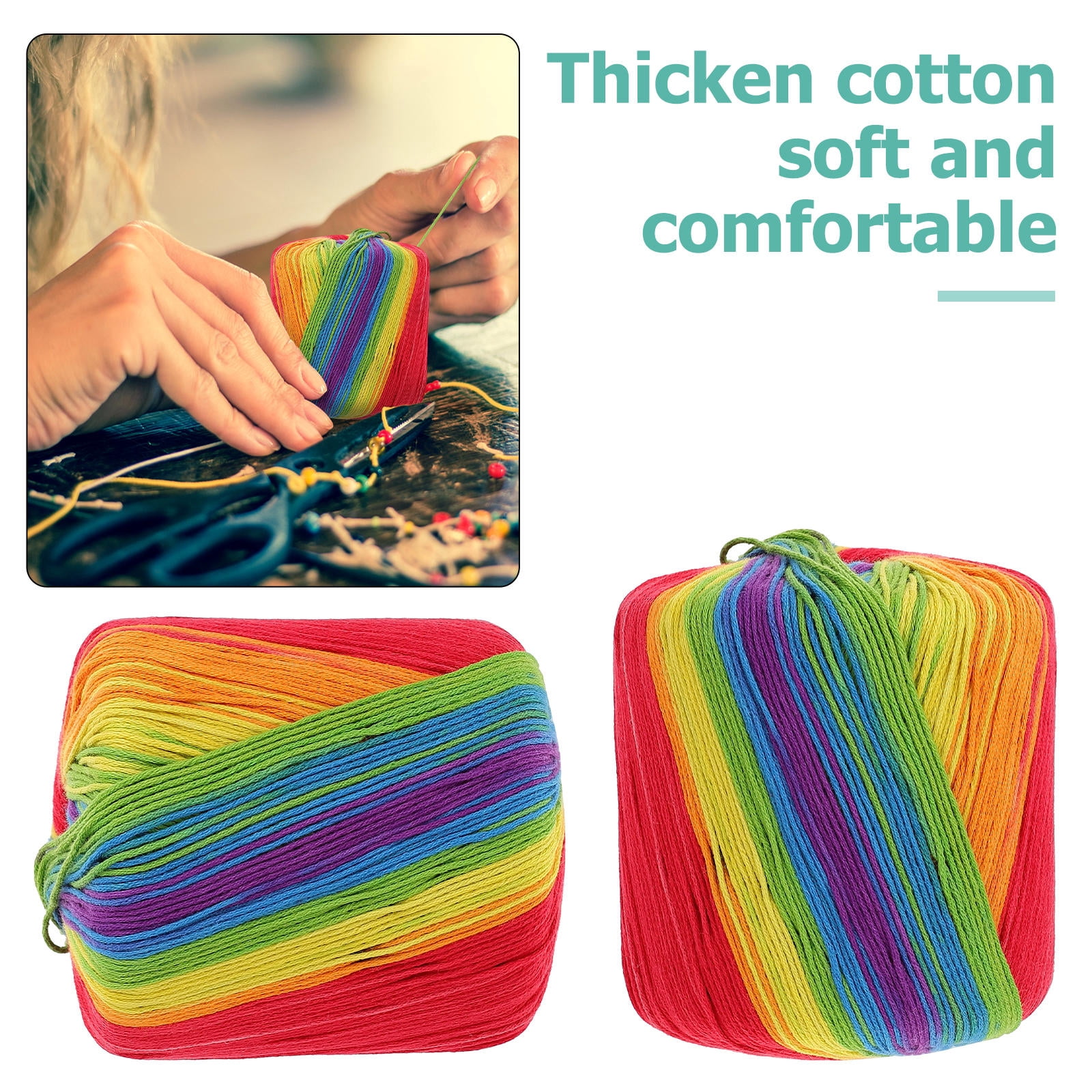 LITINKIMI Cotton Thread Multicolor 2 Rolls 13300 X 0.08 X 0.08 In