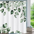 thumbnail image 2 of Shower Curtain Blue Eucalyptus Shower Curtains for Bathroom, Watercolor Leaf Shower Curtain Sets Waterproof Plant Shower Curtain Leaves Fabric Cloth Bathroom Curtains 72x72 inch with Hooks, 2 of 9
