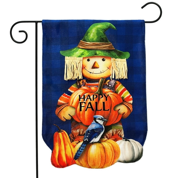 Briarwood Lane Happy Fall Scarecrow Burlap Garden Flag
