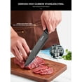 thumbnail image 7 of D.Perlla Knife Set, 7 Pieces Black Coating Steel Knives Set with Detachable Round Block, Scissors, 7 of 7