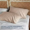 thumbnail image 2 of Cooling Pillow Cases Queen - Grey Viscose from Bamboo Pillowcase Set of 2, Cool Silk Pillowcases, Soft Chill & Breathable Pillow Covers with Envelope Closure, Gift for her, 20x30 inches Beige, 2 of 6