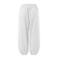 thumbnail image 6 of HUPOM Handerpants Gloves Women Capri Pants Chinos High Waist Rise Full Slim Bootcut White 2XL, 6 of 7