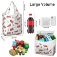 thumbnail image 3 of 5 Pack Foldable Shopping Bag,Red Christmas Truck Pattern Reusable Grocery Bags with Pockets,Large Reusable Tote Bags with Handles Waterproof & Lightweight, 3 of 6