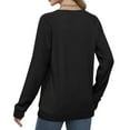 thumbnail image 5 of FAIWAD Women's Fall Winter Long Sleeve Round Neck Solid Color Cable Knit Plus Size Pullover Sweater Tops, 5 of 7