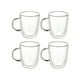 thumbnail image 5 of Taza de vidrio de doble pared de 4 piezas Tazas de bebida de vidrio de borosilicato resistente al calor soplado a mano Taza de café aislada Tazas de 300ml Soledad Taza de café, 5 of 9