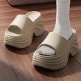 thumbnail image 2 of RotHome Womens Slip On Sandals Comfortable Cloud Slides Open Toe Round Platform Non Slip Bathroom Shower Slippers Soft Cushion Lightweight Beach Walking Sandals Summer Casual, 2 of 7