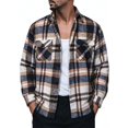 thumbnail image 4 of Turilly Plus Size Men's Brushed Plaid Flannel Shirt Jacket Button Down with Chest Pockets for Fall Winter Daily, 4 of 5