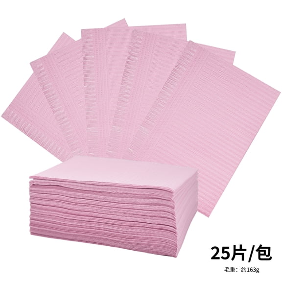 XmhyTop-A 25-Sheet Disposable Waterproof Nail Art Table Mat, 45x32cm Nail Tips Art Paper with PE Coating, Protective Workstation Mat for Nail Polish Glue,Pink