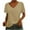 Khaki, variant on Timegard Summer Tops for Women V Neck Short Sleeve Solid Color Comfy Tee Shirts Casual Tops Drop Shoulder