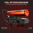 thumbnail image 3 of Portable Space Heater, 220000 BTU Diesel Kerosene Forced Air Heater with Thermostat Control, Wheels & 13.5 gal Tank, Blower-Type for Garage Workshop Jobsite, Black, 3 of 8