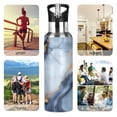 thumbnail image 7 of Yayeee 20oz Insulated Water Bottle Double Wall Stainless Steel with Flip Straw Lid, Abstract Marble Pattern, 7 of 7