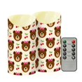 thumbnail image 2 of Bear Bow Cherry Pattern Flameless Candles 2 PCS with Remote Realistic Moving Flame LED Tapered Pillar Set for Home Decor, 2 of 7