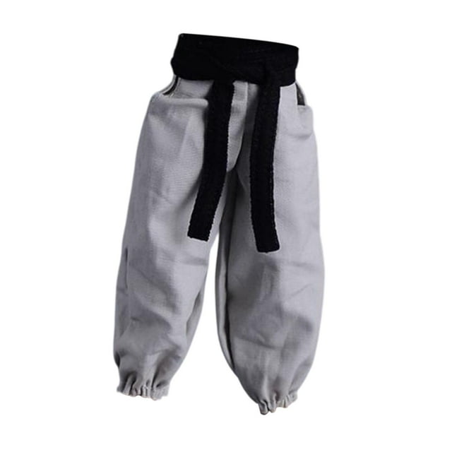 1/12 pantalones de chándal pantalones vestidos atléticos disfraz de muñecas en miniatura mini pantalón largo para figuras masculinas de 6 pulgadas cinturón negro