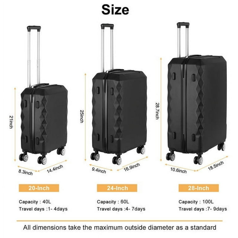 Hikolayae Rachel Collection - Three Piece Hardside Spinner Luggage