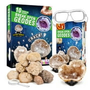Eduman Geodes Kit, Break Open 10 Geodes, STEM Educational Geology Toys Science Kit ,Gift for Child Age 6+