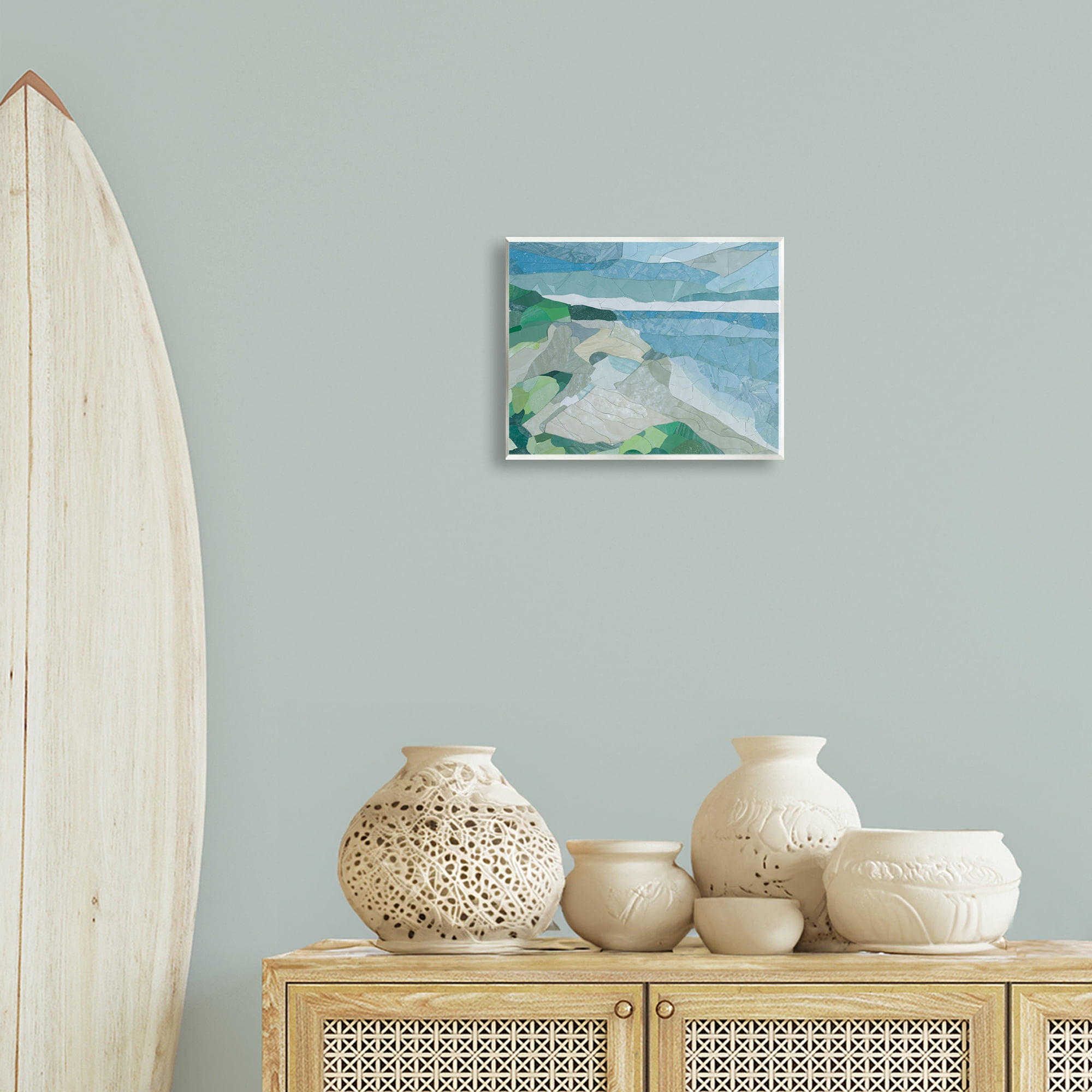 Stupell Industries Ocean Overlook Abstraction Landscape & Nature Painting Unframed Art Print Wall Art, 14 x 11
