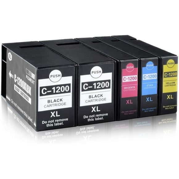 Cartouche d'Encre Compatible 5P PGI - 1200 TG, Réservoir d'Encre Pigmenté de Remplacement pour Canon PGI-1200TG (2 Noir, 1 Cyan, 1