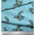 thumbnail image 3 of Soimoi Poly Georgette Fabric Leaves & Floral Block Fabric Prints by Yard 52 Inch Wide, 3 of 3